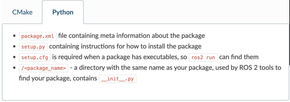 ROS2 pkg info